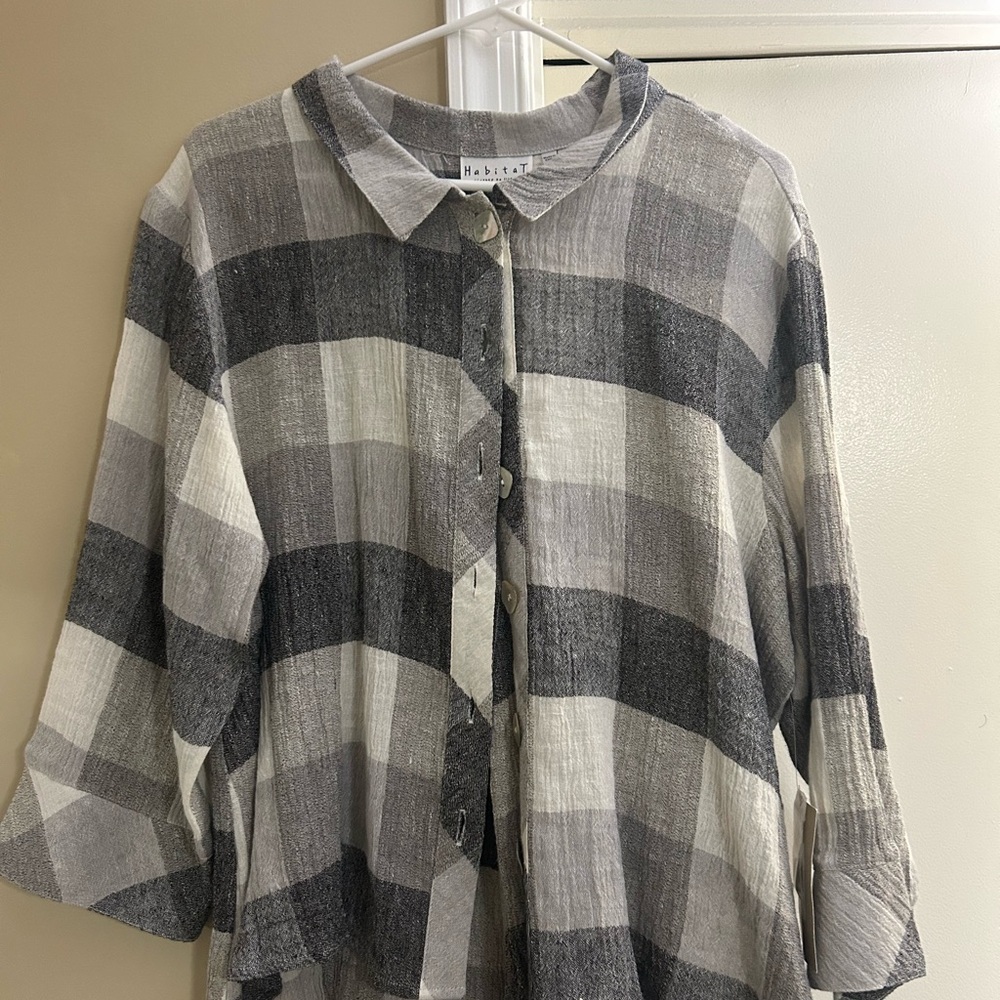 NWT habitat linen swing flannel size L